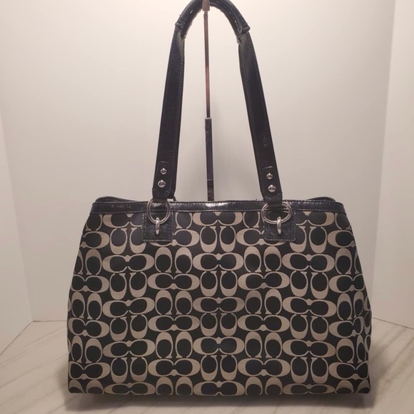 Coach F19188 Penelope Satchel in Black Logo Print - Picture 9 of 15